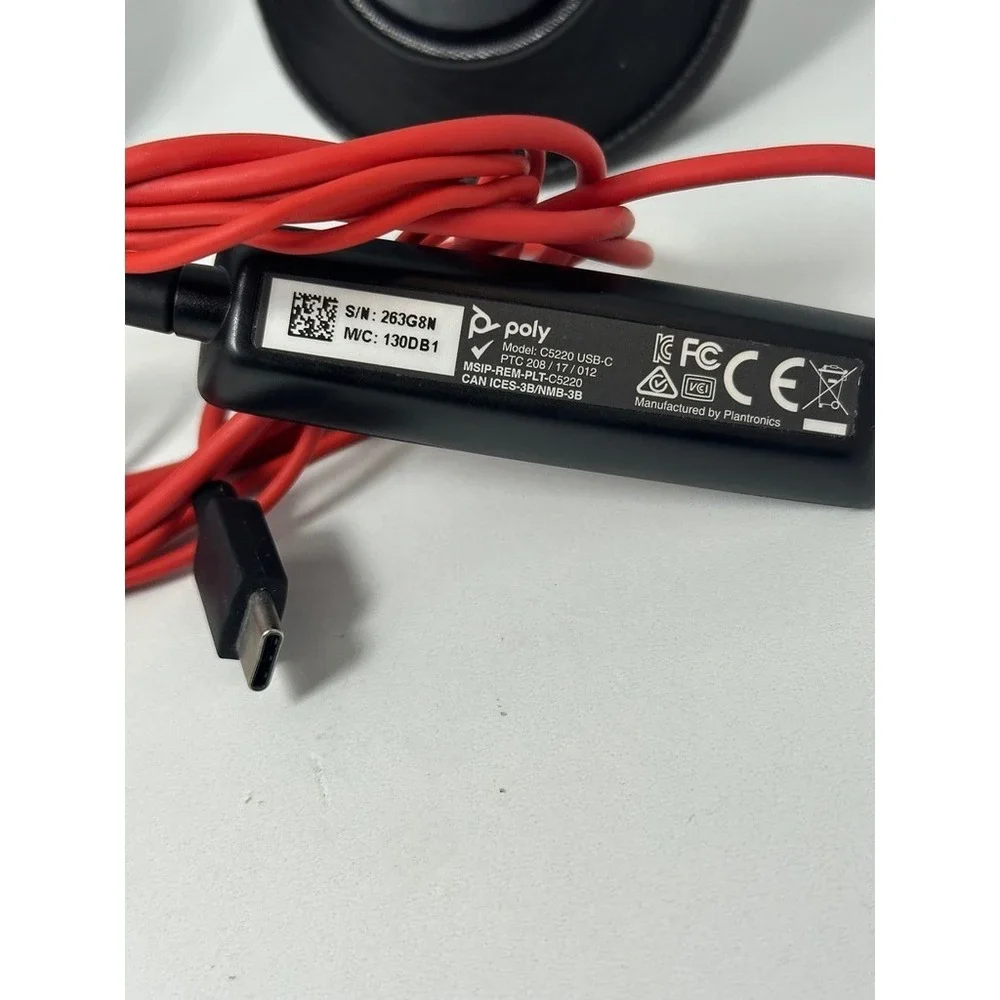 Poly Blackwire 5220‎ Wired Headset USB-C On-Ear Stereo Headphone with Boom Mic